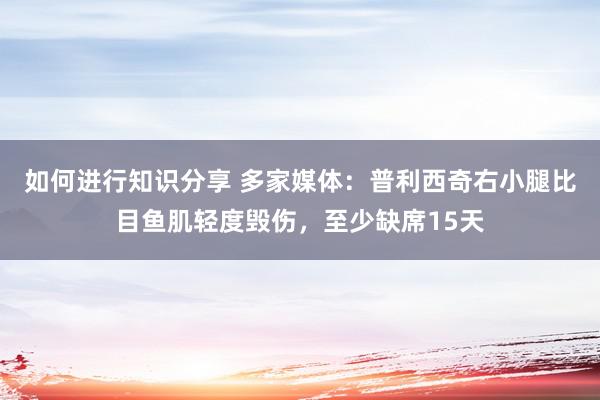 如何进行知识分享 多家媒体：普利西奇右小腿比目鱼肌轻度毁伤，至少缺席15天