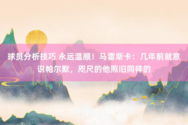 球员分析技巧 永远温顺！马雷斯卡：几年前就意识帕尔默，咫尺的他照旧同样的