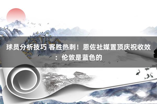 球员分析技巧 客胜热刺！恩佐社媒置顶庆祝收效：伦敦是蓝色的