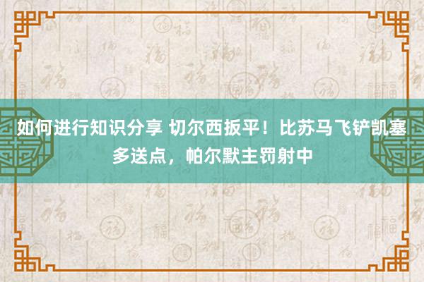 如何进行知识分享 切尔西扳平！比苏马飞铲凯塞多送点，帕尔默主罚射中